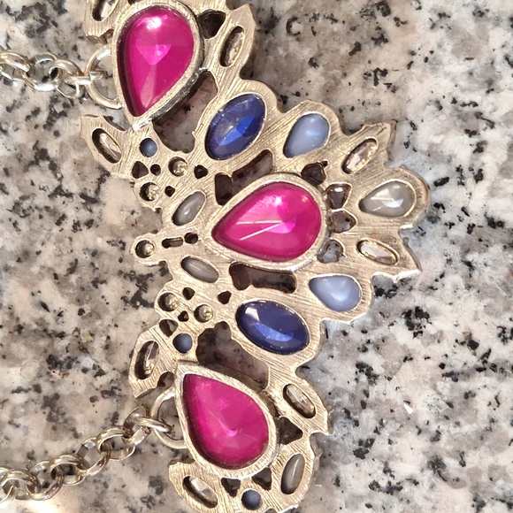 J. Crew Pink and Blue Statement Necklace - Picture 4 of 4